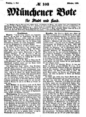 Münchener Bote für Stadt und Land Samstag 1. Mai 1858