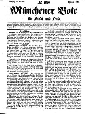 Münchener Bote für Stadt und Land Samstag 30. Oktober 1858