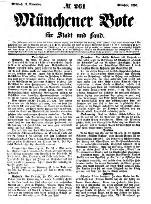 Münchener Bote für Stadt und Land Mittwoch 3. November 1858