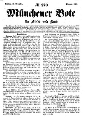 Münchener Bote für Stadt und Land Samstag 13. November 1858