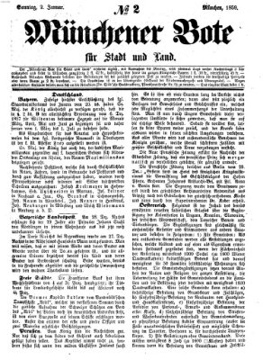 Münchener Bote für Stadt und Land Sonntag 2. Januar 1859