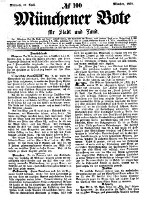 Münchener Bote für Stadt und Land Mittwoch 27. April 1859