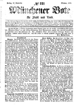 Münchener Bote für Stadt und Land Freitag 16. September 1859