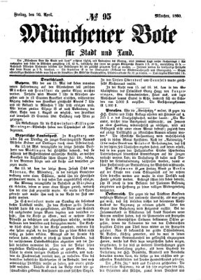 Münchener Bote für Stadt und Land Freitag 20. April 1860