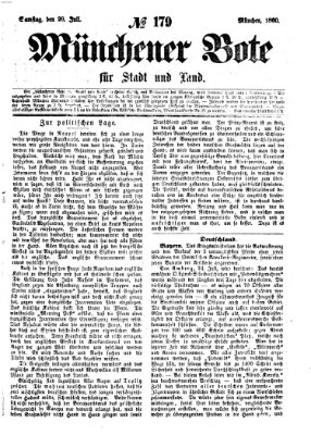 Münchener Bote für Stadt und Land Samstag 28. Juli 1860