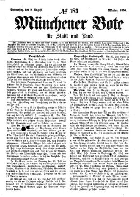 Münchener Bote für Stadt und Land Donnerstag 2. August 1860