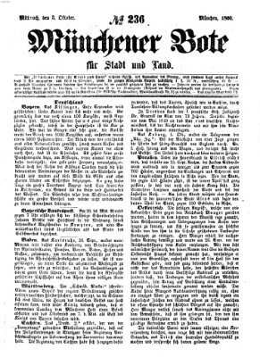 Münchener Bote für Stadt und Land Mittwoch 3. Oktober 1860