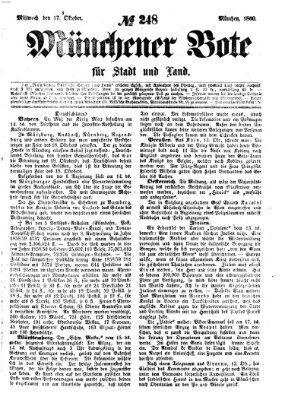 Münchener Bote für Stadt und Land Mittwoch 17. Oktober 1860