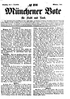 Münchener Bote für Stadt und Land Samstag 1. Dezember 1860