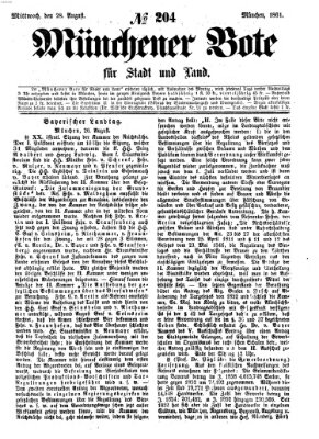 Münchener Bote für Stadt und Land Mittwoch 28. August 1861