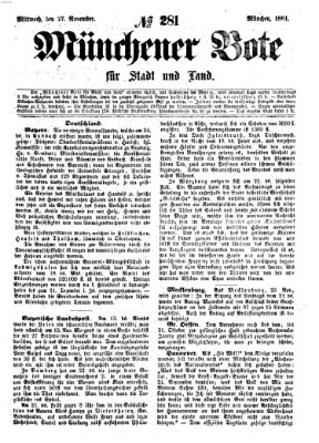 Münchener Bote für Stadt und Land Mittwoch 27. November 1861