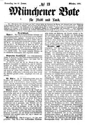 Münchener Bote für Stadt und Land Donnerstag 16. Januar 1862