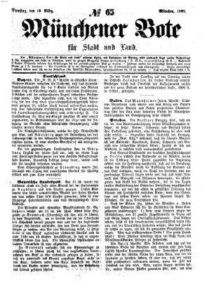 Münchener Bote für Stadt und Land Dienstag 18. März 1862