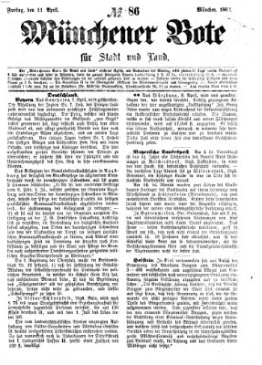 Münchener Bote für Stadt und Land Freitag 11. April 1862