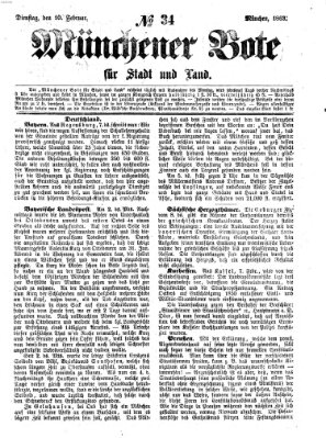 Münchener Bote für Stadt und Land Dienstag 10. Februar 1863