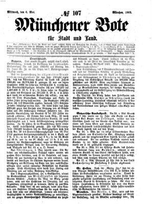 Münchener Bote für Stadt und Land Mittwoch 6. Mai 1863