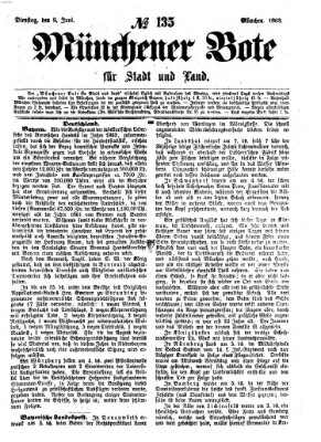 Münchener Bote für Stadt und Land Dienstag 9. Juni 1863