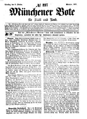 Münchener Bote für Stadt und Land Dienstag 6. Oktober 1863