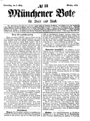 Münchener Bote für Stadt und Land Donnerstag 3. März 1864