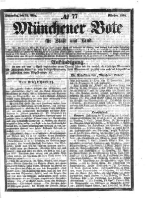 Münchener Bote für Stadt und Land Donnerstag 31. März 1864