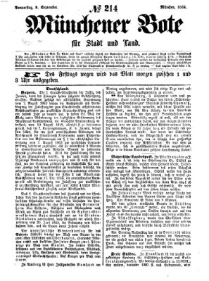 Münchener Bote für Stadt und Land Donnerstag 8. September 1864
