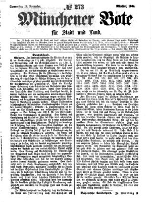 Münchener Bote für Stadt und Land Donnerstag 17. November 1864
