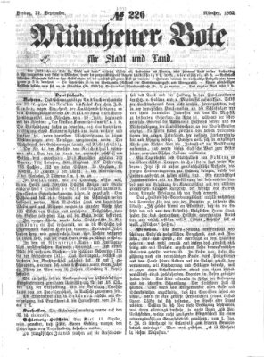 Münchener Bote für Stadt und Land Freitag 22. September 1865