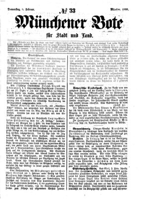 Münchener Bote für Stadt und Land Donnerstag 8. Februar 1866