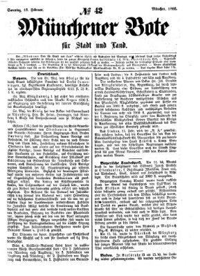 Münchener Bote für Stadt und Land Sonntag 18. Februar 1866