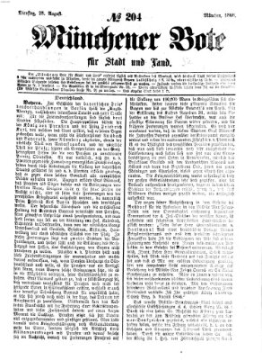 Münchener Bote für Stadt und Land Dienstag 28. August 1866