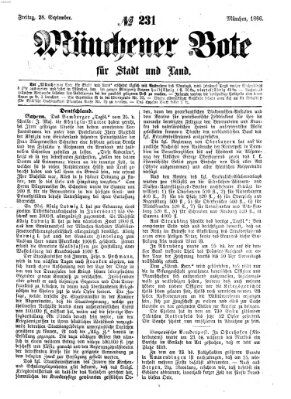 Münchener Bote für Stadt und Land Freitag 28. September 1866