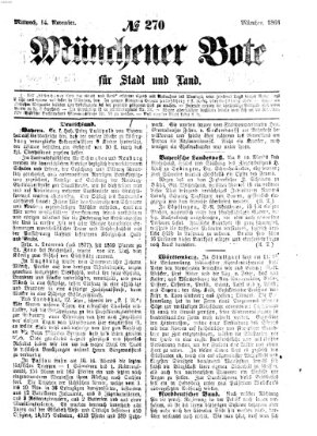 Münchener Bote für Stadt und Land Mittwoch 14. November 1866