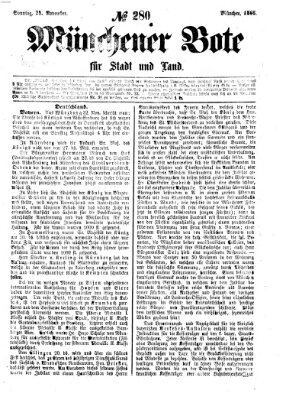 Münchener Bote für Stadt und Land Sonntag 25. November 1866