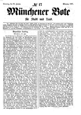 Münchener Bote für Stadt und Land Sonntag 20. Januar 1867