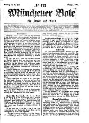 Münchener Bote für Stadt und Land Sonntag 21. Juli 1867
