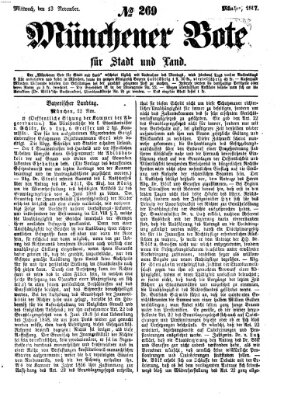 Münchener Bote für Stadt und Land Mittwoch 13. November 1867