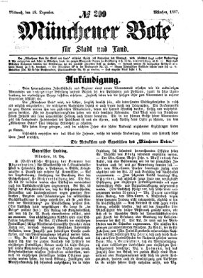 Münchener Bote für Stadt und Land Mittwoch 18. Dezember 1867