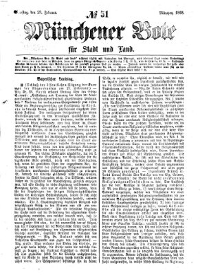 Münchener Bote für Stadt und Land Samstag 29. Februar 1868