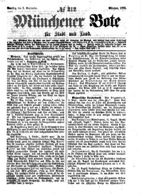 Münchener Bote für Stadt und Land Samstag 5. September 1868