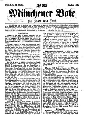 Münchener Bote für Stadt und Land Mittwoch 21. Oktober 1868