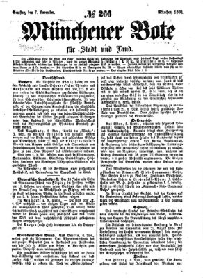Münchener Bote für Stadt und Land Samstag 7. November 1868