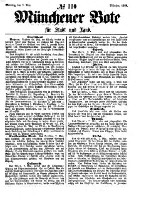 Münchener Bote für Stadt und Land Sonntag 9. Mai 1869