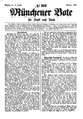 Münchener Bote für Stadt und Land Samstag 28. August 1869