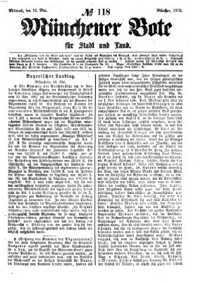 Münchener Bote für Stadt und Land Mittwoch 18. Mai 1870