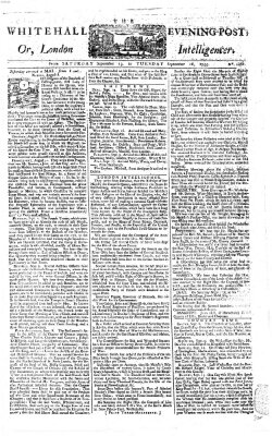The Whitehall evening post or London intelligencer Samstag 13. September 1755