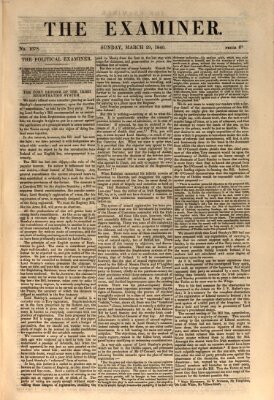 Examiner Sonntag 29. März 1840