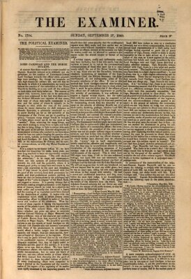 Examiner Sonntag 27. September 1840
