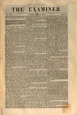 Examiner Sonntag 11. April 1841