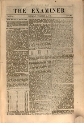 Examiner Samstag 12. Februar 1842