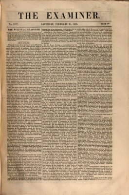 Examiner Samstag 19. Februar 1842